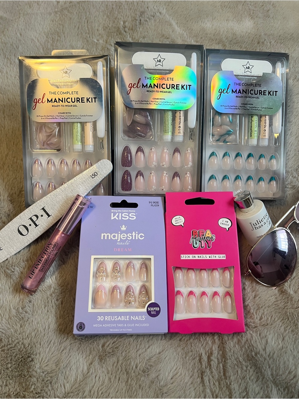 Random Dopamine Nails Bundle | “Fun Frenchies” Press On Nail Lot | SET OF FIVE